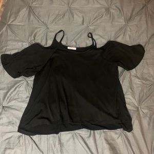 Black cold shoulder shirt